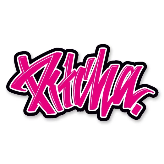 Pitcha LOGO sticker pink/black