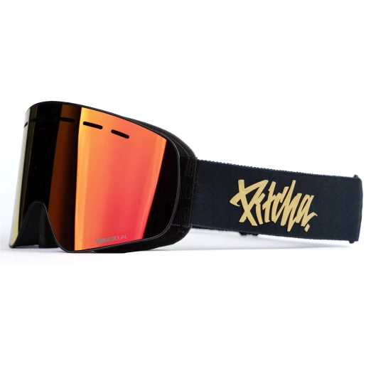Pitcha XC3 black gold / red mirrored ski goggles