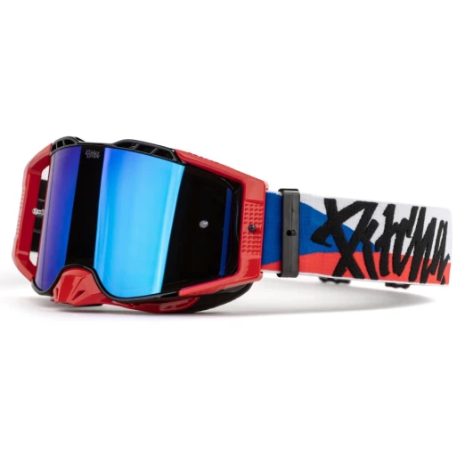 mx goggles Pitcha FURIOUS czech limited - blue mirrored