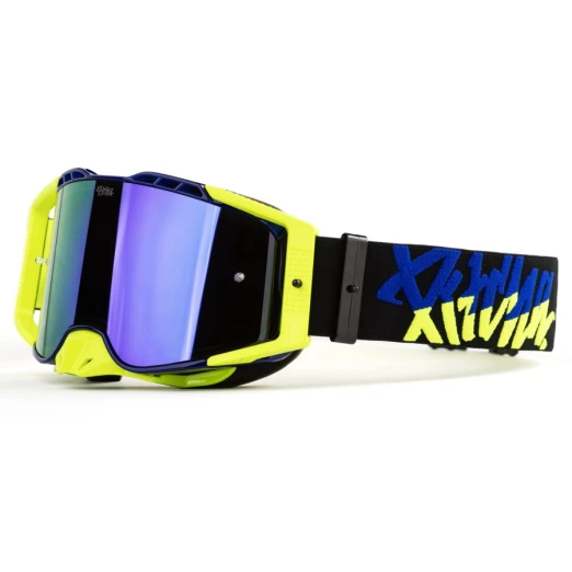 mx goggles navy/fluo - purple mirrored
