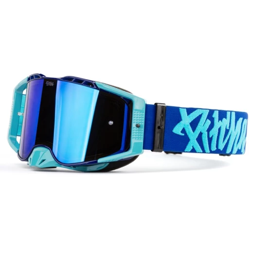 mx goggles Pitcha FURIOUS navy/turquoise - blue mirrored