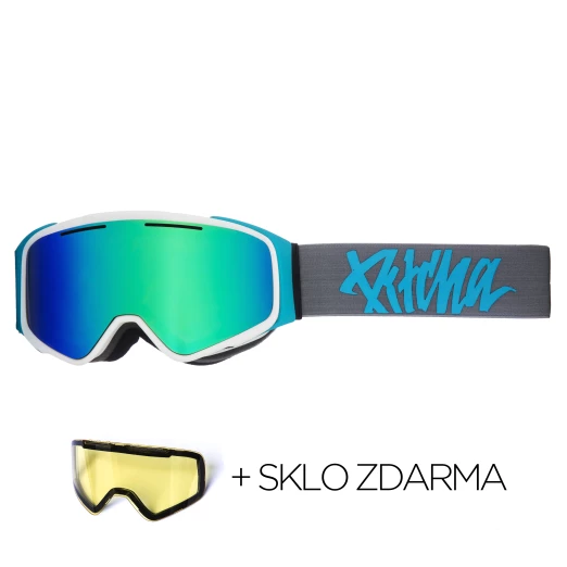 ski goggles Pitcha W1 grey emerald / full revo green