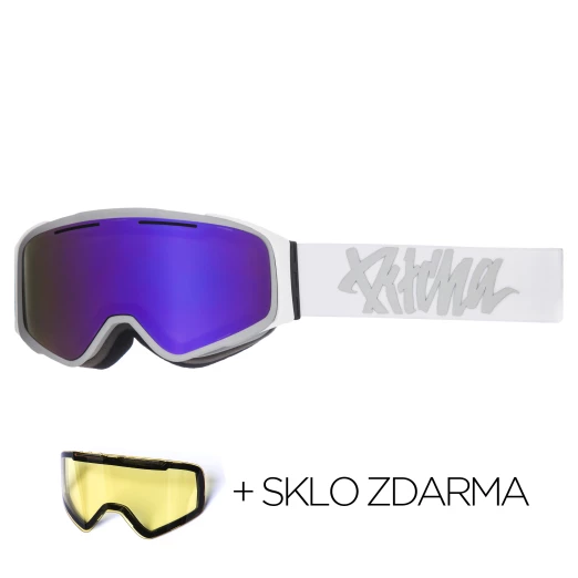 ski goggles Pitcha W1 white grey / full revo purple