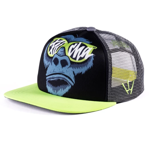 Pitcha GORILLA trucker snapback cap black/neon
