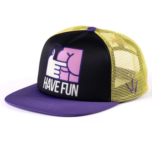Pitcha HAVE FUN trucker snapback cap black/yellow/purple