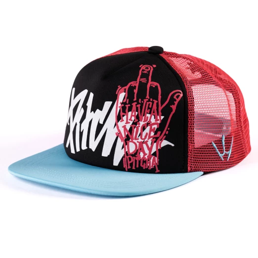 Pitcha NICE DAY trucker snapback cap turquoise/pink