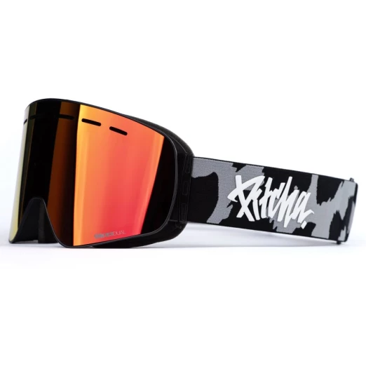 ski goggles Pitcha XC3 cheetah black / full revo red