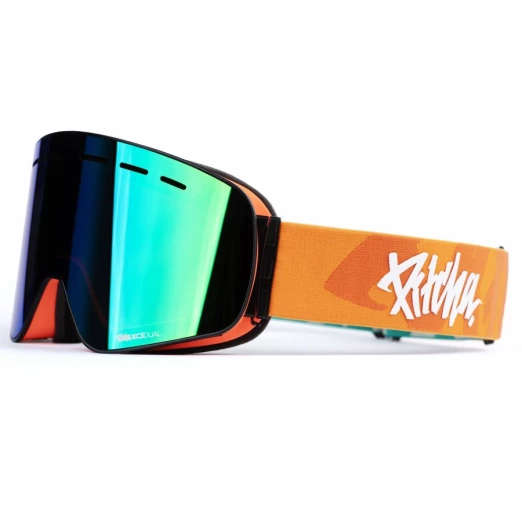 ski goggles Pitcha XC3 duo emerald-orange / full revo green