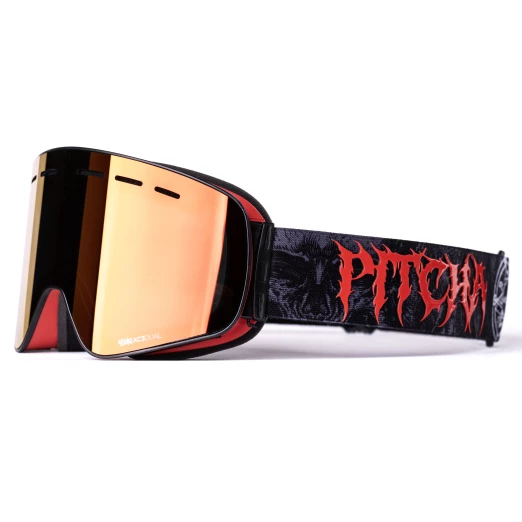 ski goggles Pitcha XC3 satanist / full revo red