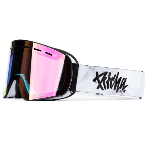 ski goggles Pitcha XC3 smoke white / clear pink mirror