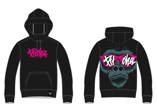 Pitcha GORILLA black/pink hoodie