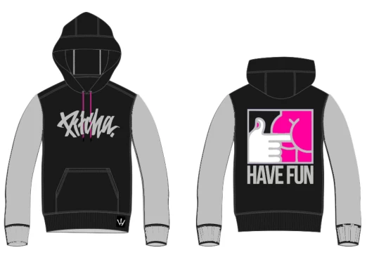 hoodie Pitcha HAVE FUN black/grey