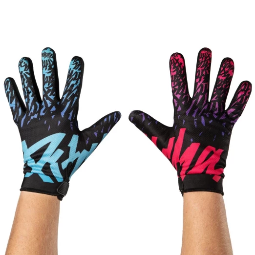 Pitcha FADER blue/pink moto gloves