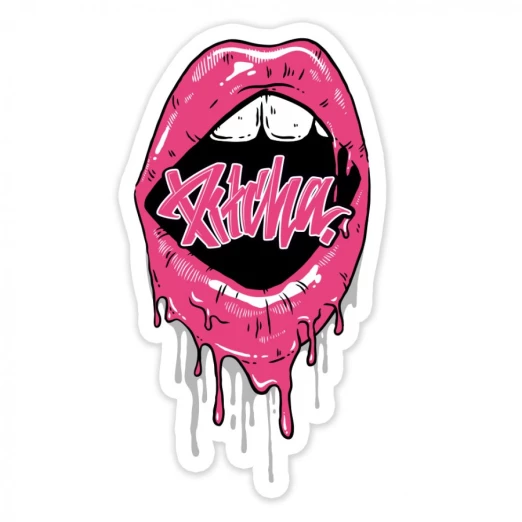 Sticker Pitcha KISS pink