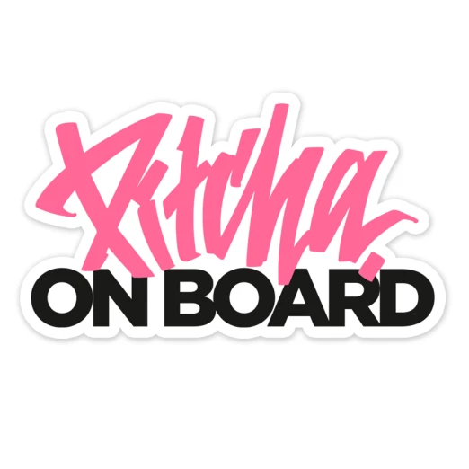 Pitcha ON BOARD sticker black/pink