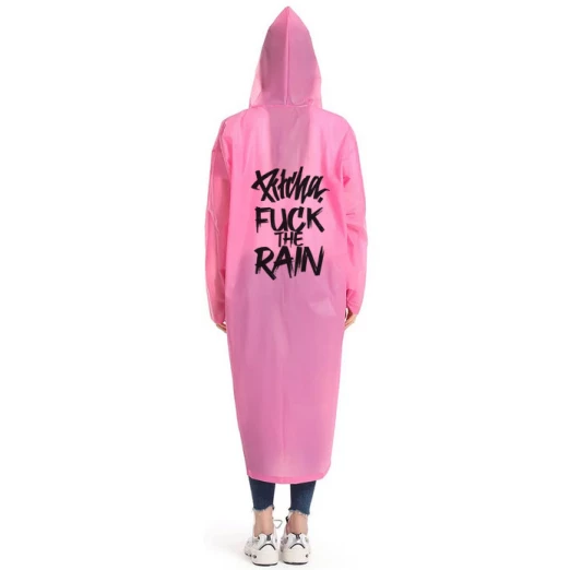 Pitcha FUCK THE RAIN pink raincoat
