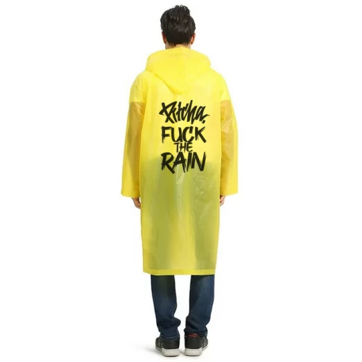 Pitcha FUCK THE RAIN yellow raincoat