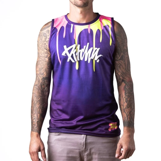 tank top Pitcha NICE DAY neon/purple