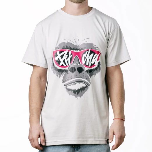 T-shirt Pitcha GORILLA light grey/pink