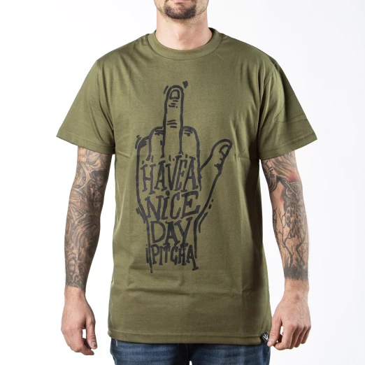 T-shirt Pitcha NICE DAY 2 khaki green